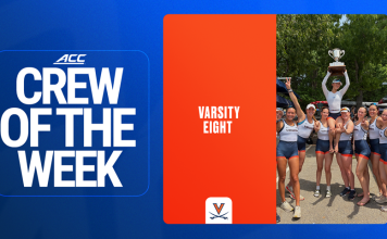 Virginia’s Varsity Eight Earns ACC Crew of the Week Honors