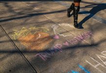 Grounds Department Power Washes Student Political Chalk Messages Ahead of Cornell Days