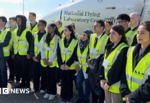 Luton A‑level students fly aboard UK’s only flying laboratory