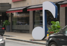 Giant musical notes are popping up around 4th Street