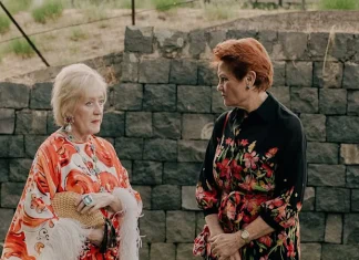 Hanson blasted for White Australia comments after attending lavish Italian fashion show