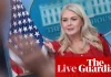 Trump’s press secretary Karoline Leavitt leaving role, president says – US politics live | Donald Trump
