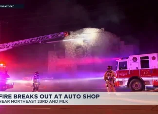 Fire damages northeast Oklahoma City auto body shop